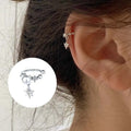 Rock Silver Needle Clip Earrings — Swuffy