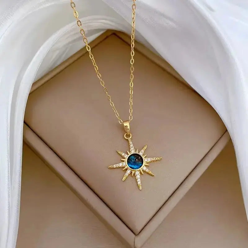 Stainless Steel Sun Pendant Necklace — Swuffy