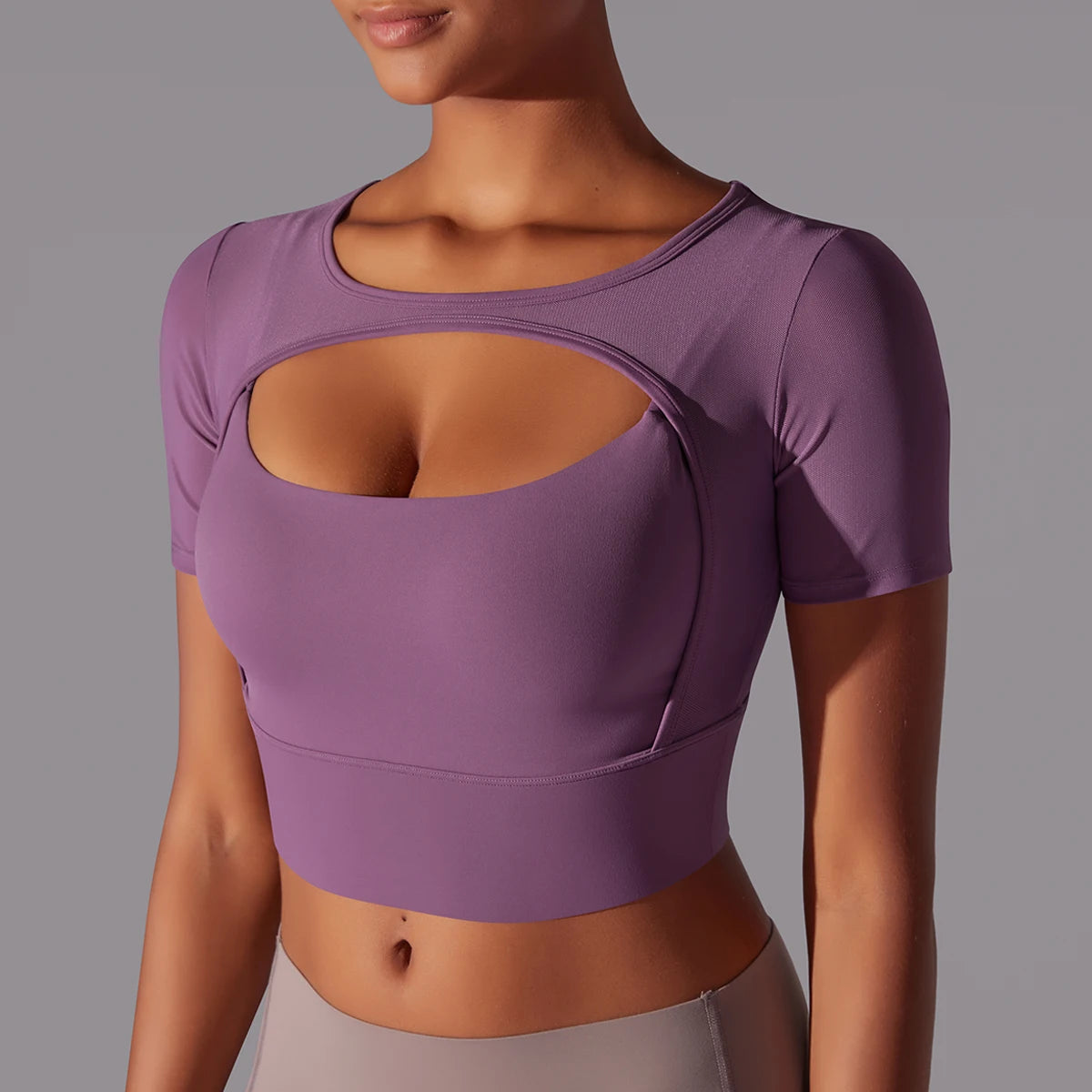 Mesh Yoga Shirt Sexy Short — Swuffy