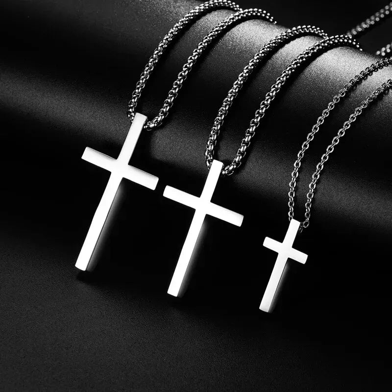 Simple Geometric Cross Pendant Necklace — Swuffy