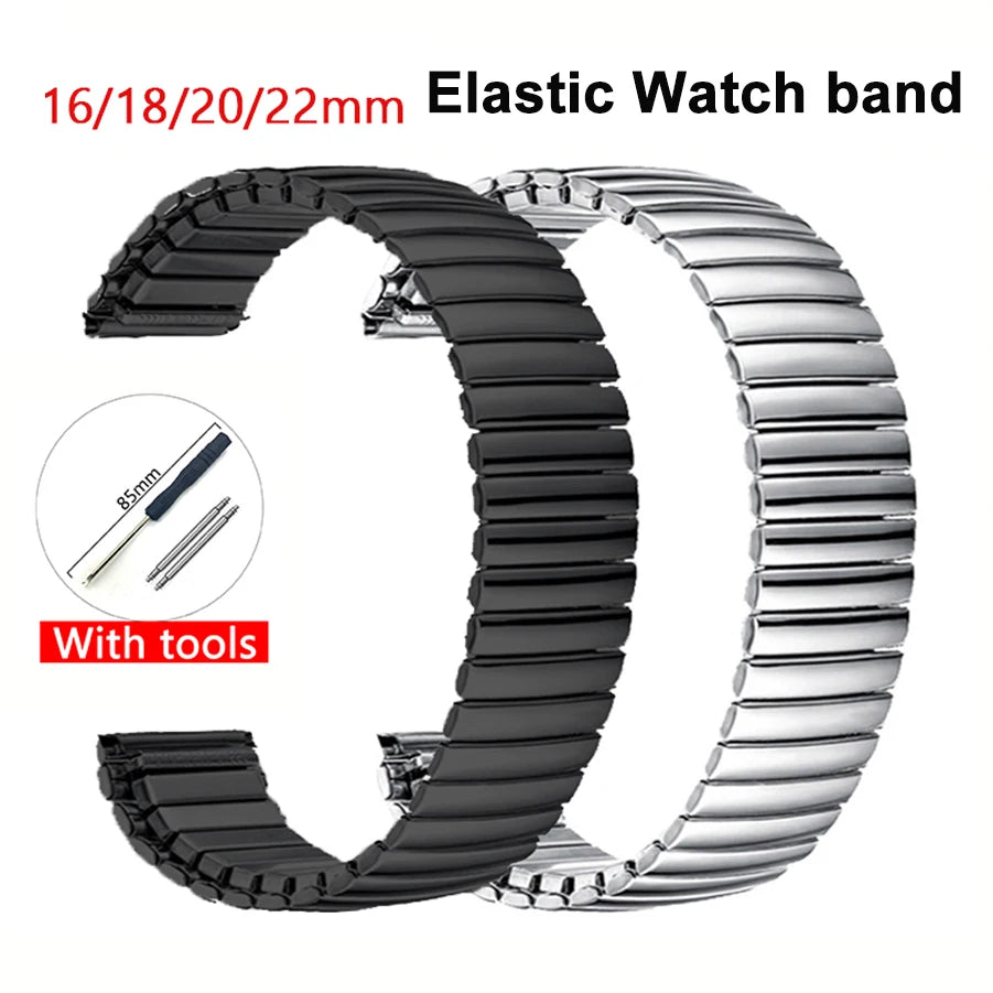 Nuvora Stainless Steel Elastic Strap 16Mm 18Mm 20Mm — Nuvora