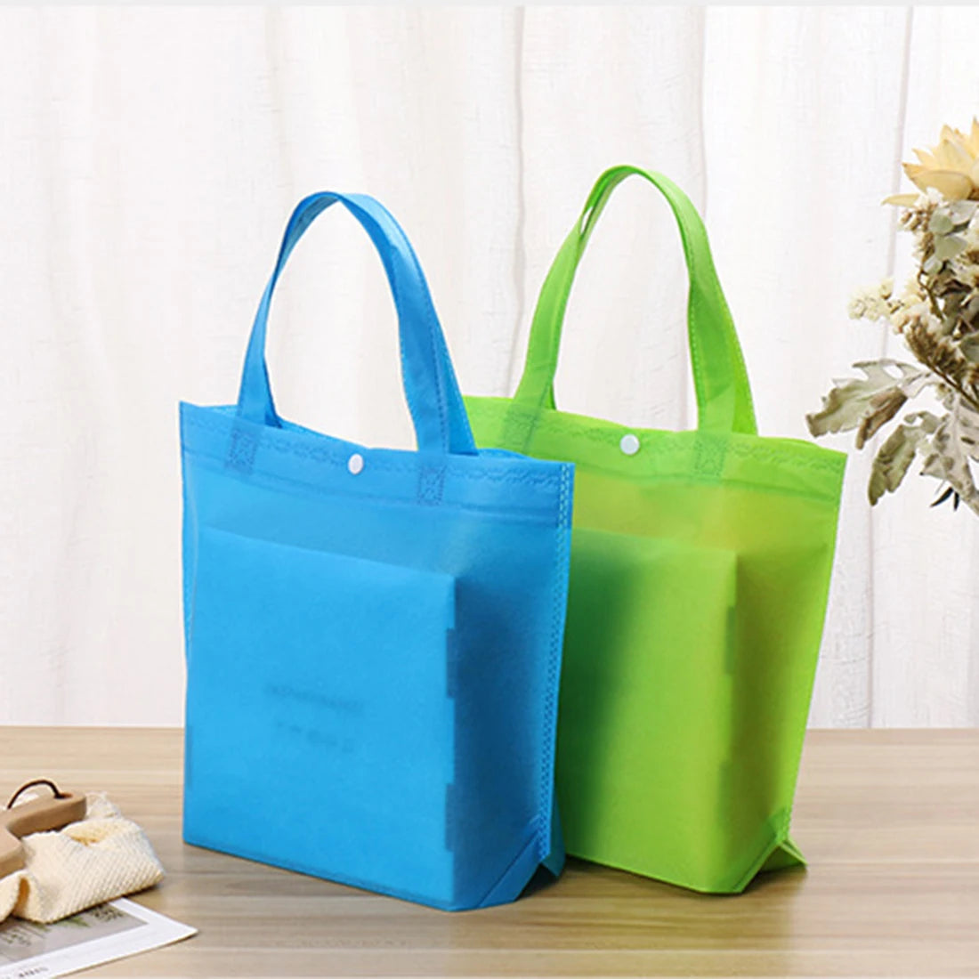 Solid Button Handbag Tote Large — Swuffy