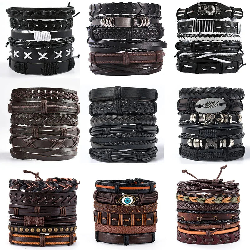 Vintage Leather Bracelet Woven Ornament — Swuffy