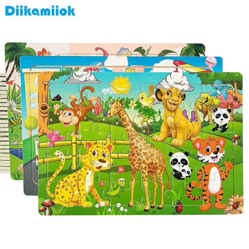 Wooden Jigsaw Puzzle Kids Cartoon — Swuffy