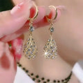 Gold Round Earrings Trendy Geometric — Swuffy