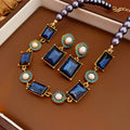 Dark Blue Rhinestone Square Pearl — Swuffy