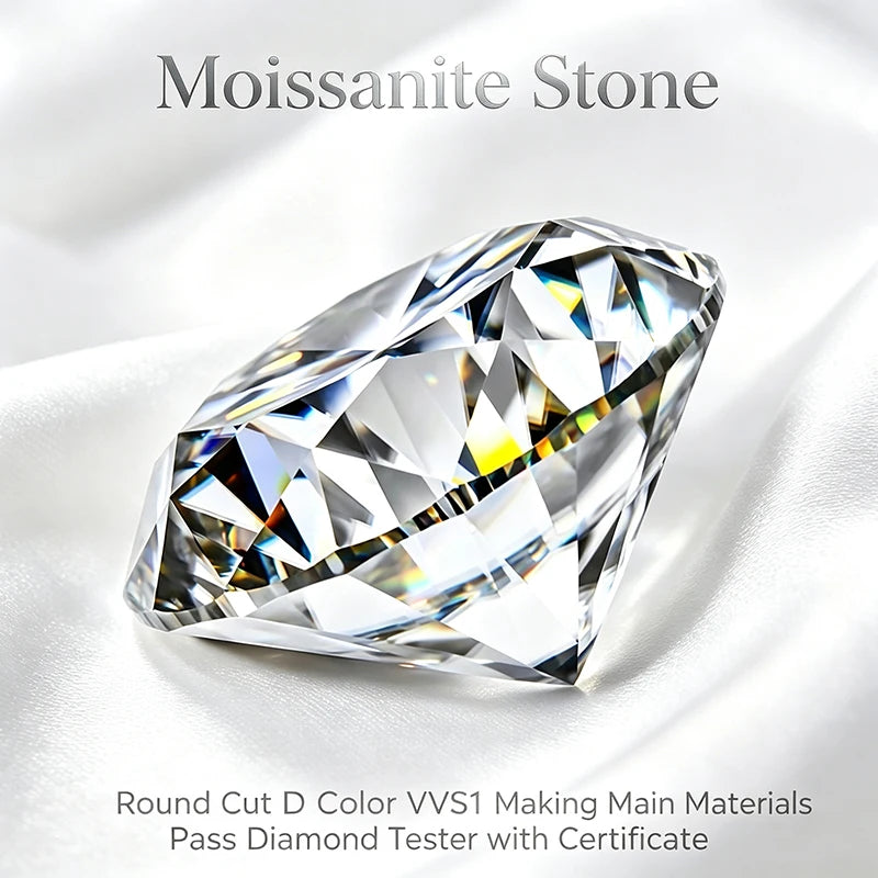 Moissanite Stone Round Cut Necklace — Swuffy