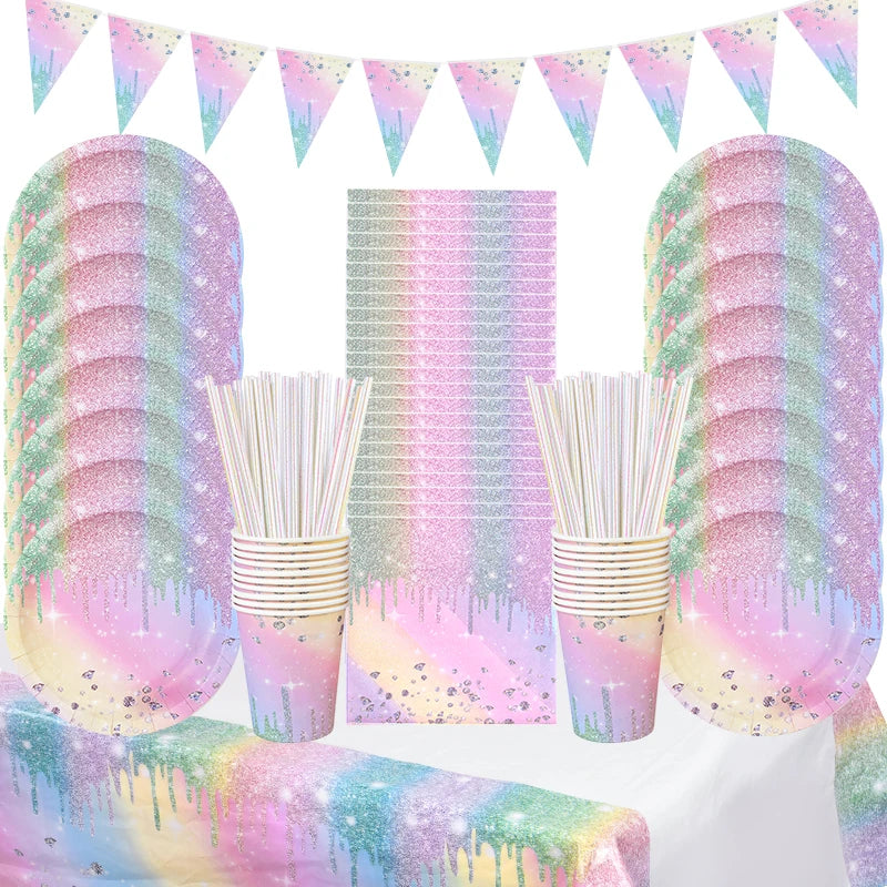 Iridescent Diamond Disposable Tableware Paper — Swuffy
