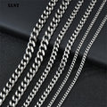 Silver Necklace Stainless Steel Cuban — Swuffy