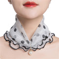 Pearl Pendant Ruffle Lace Scarf — Swuffy