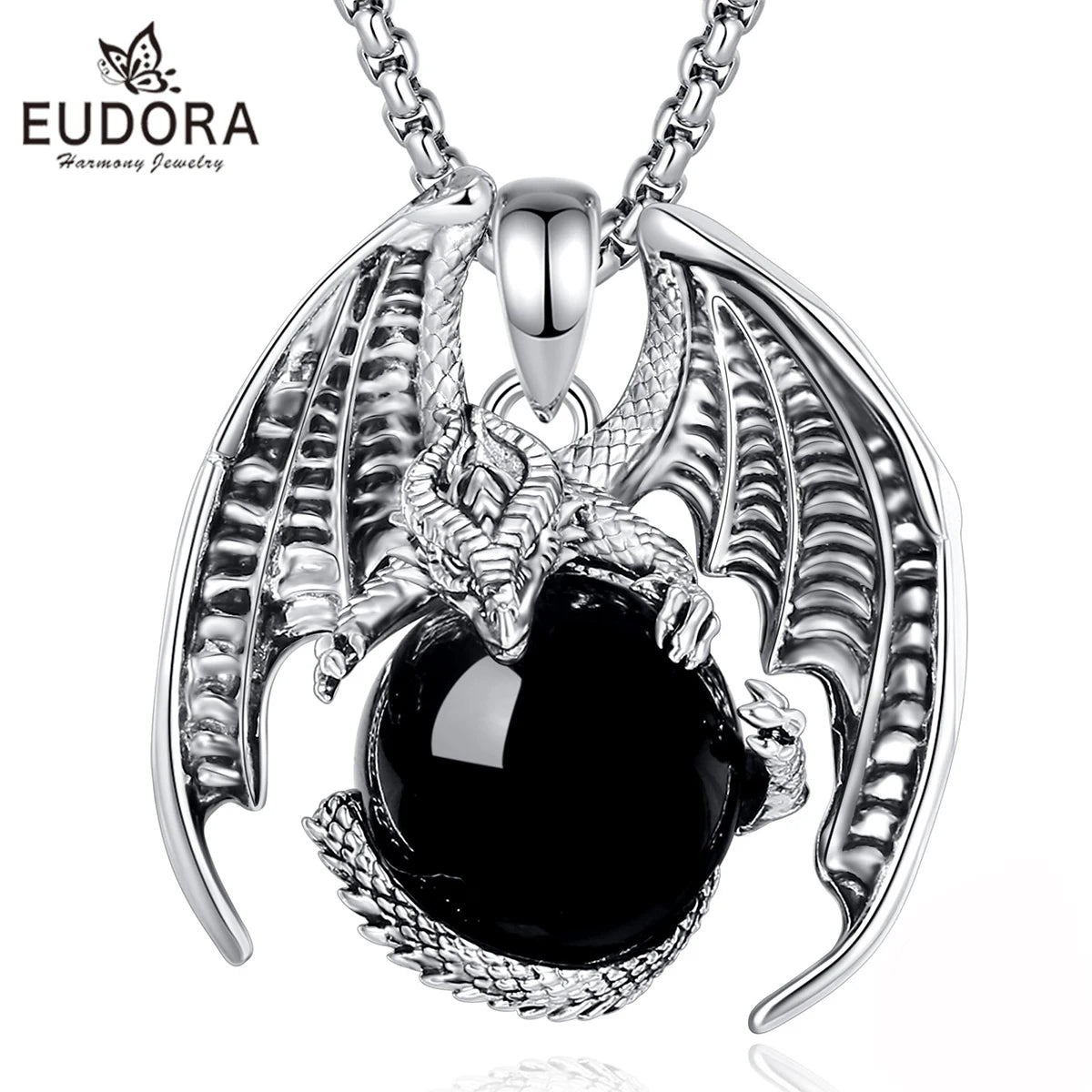Eudora Gragon Obsidian Ball Necklace — Swuffy