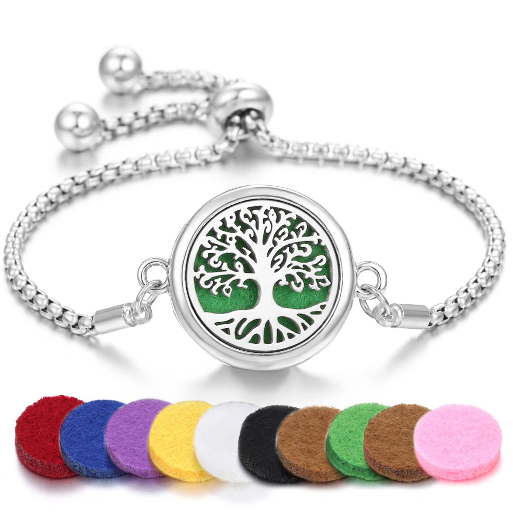 Tree Life Aromatherapy Bracelet Open — Swuffy