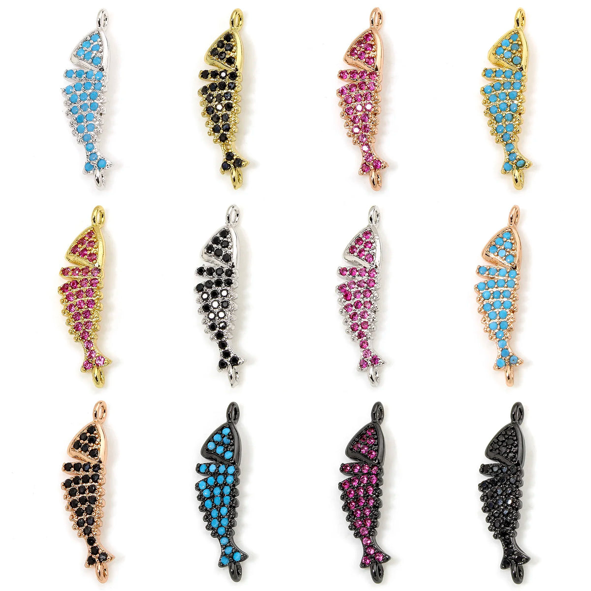 Brass Connectors Charms Gold Fish — Swuffy