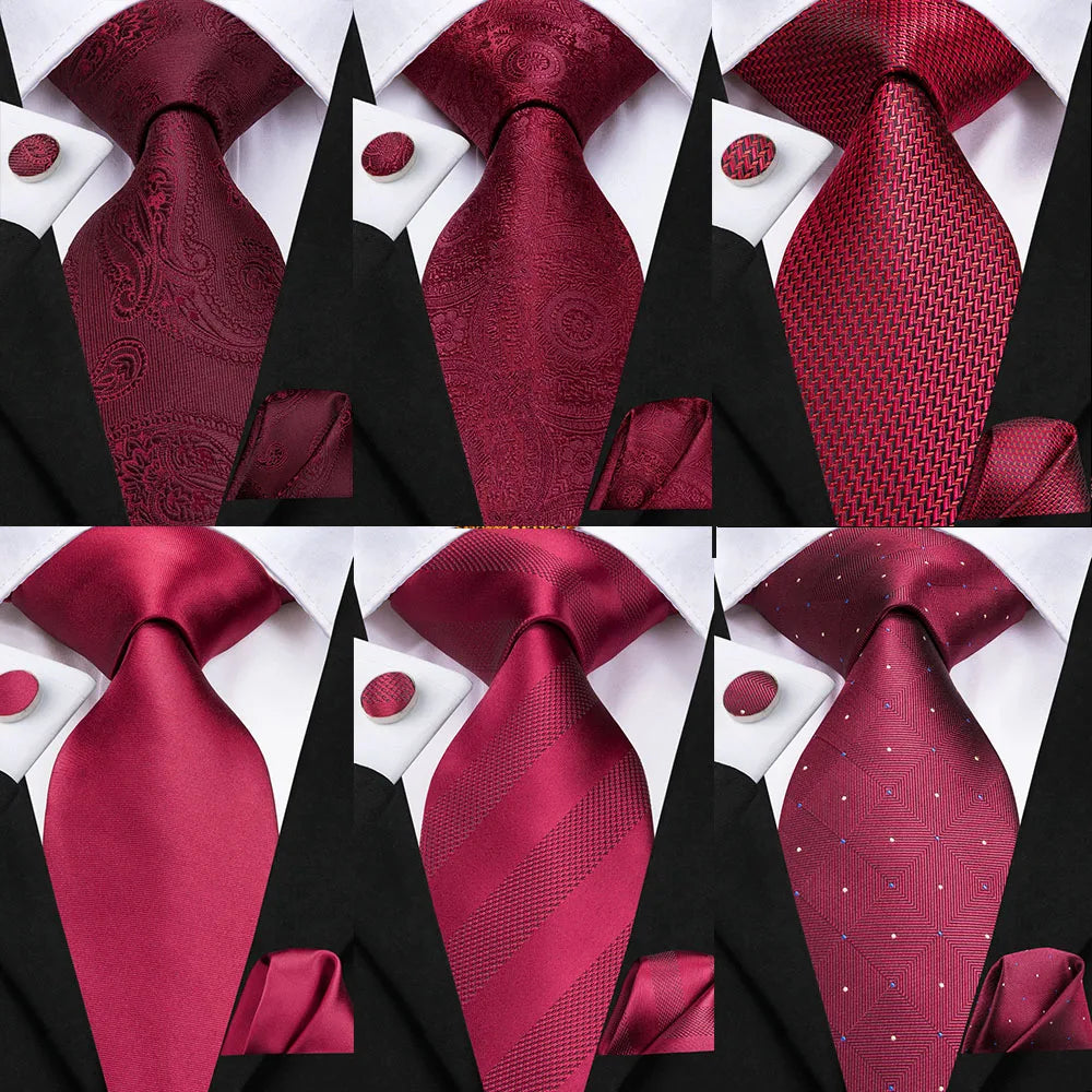 Men's Burgundy Paisley Silk Tie Gift Set — Swuffy