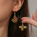 Insect Yellow Bee Earrings Simple — Swuffy