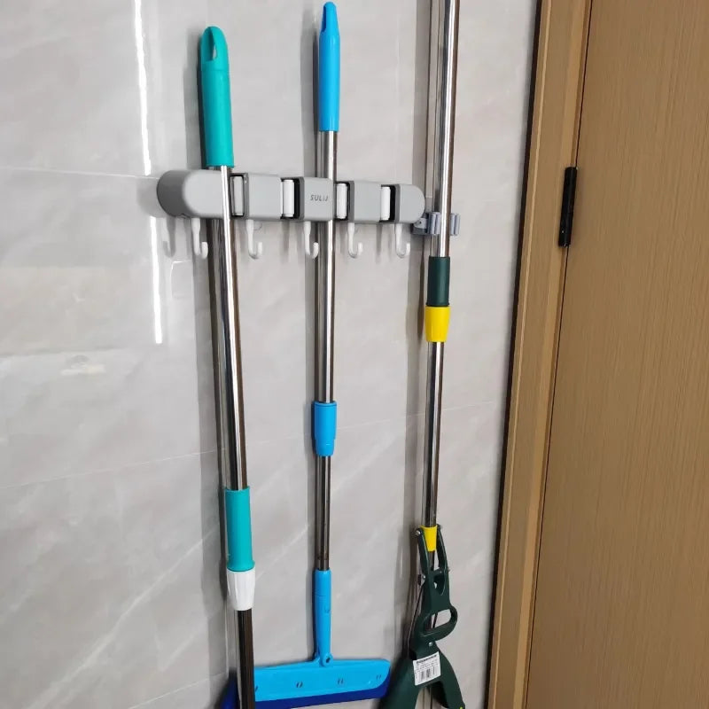 Broom Mop Holder Hooks Wall — Swuffy