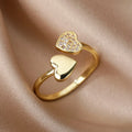Smooth Double Heart Rings Stainless — Swuffy