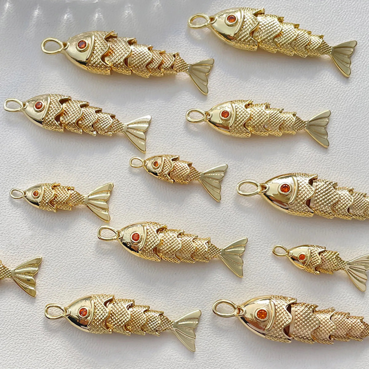 Copper Golden Fish Shaped Pendants — Swuffy