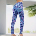 Blue Petal Flower Leggings Outdoor — Swuffy