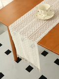 Beige Table Runner Lace Cotton — Swuffy