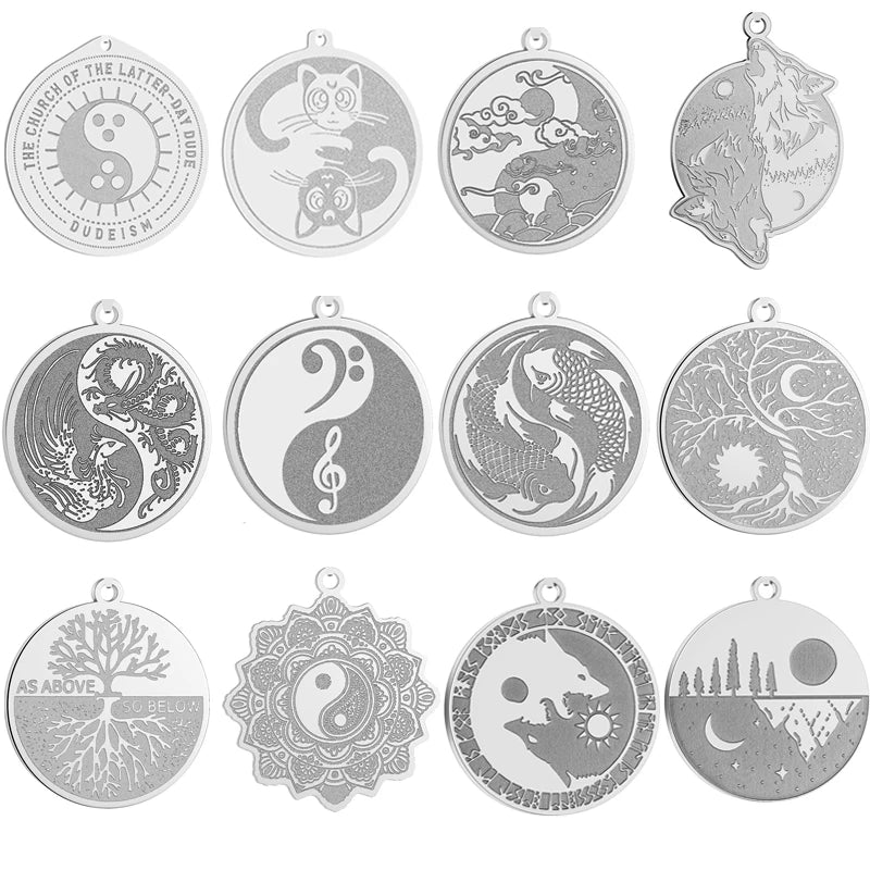 Stainless Steel Yinyang Taiji Charms — Swuffy