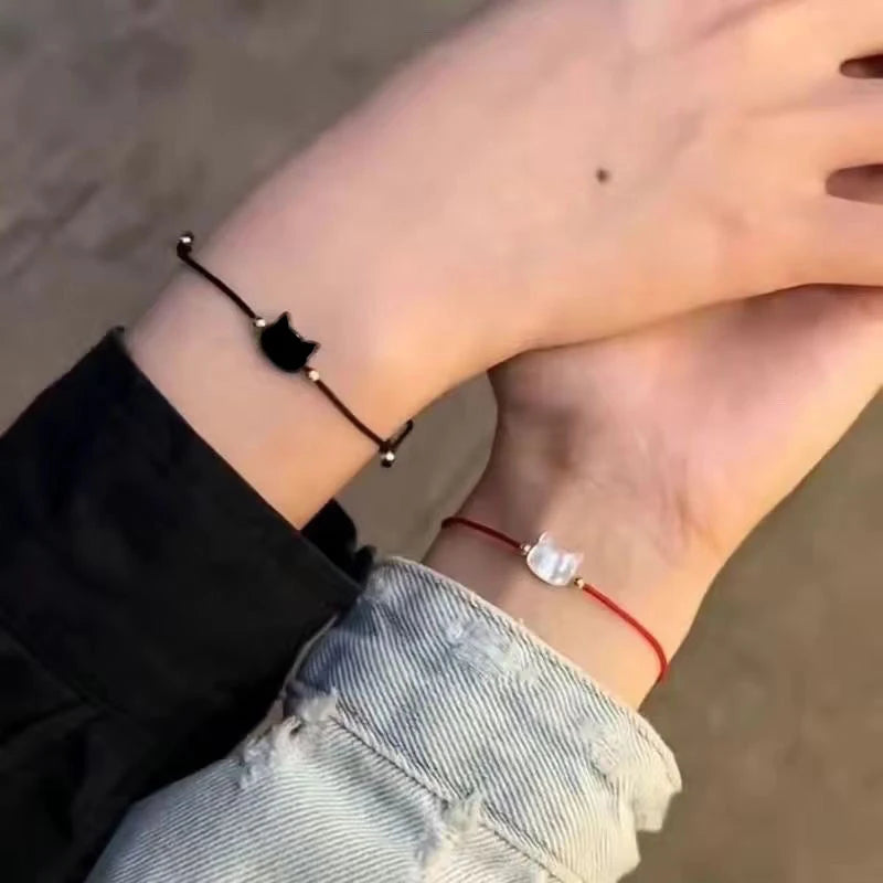 Cat Obsidian Bracelet Couple Lover — Swuffy