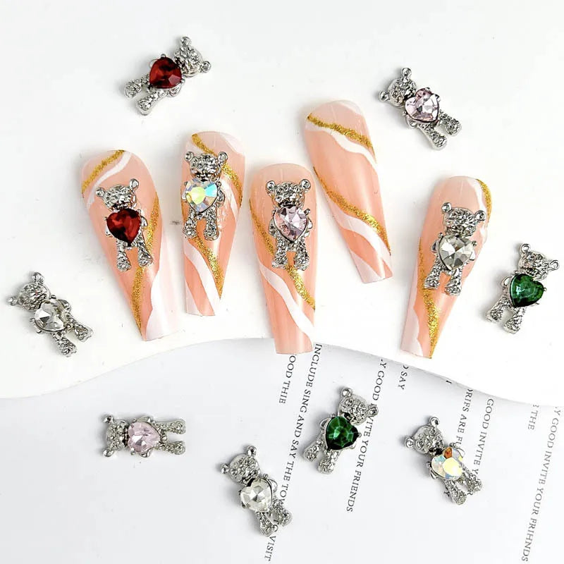 Bear Nail Charms Alloy Holding — Swuffy