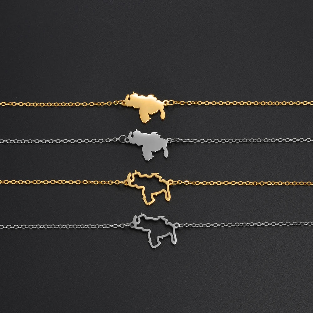 Anniyo Venezuela Map Bracelet Stainless — Swuffy
