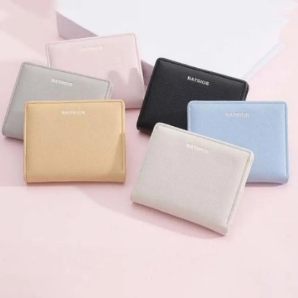 PU Leather Short Wallet Solid — Swuffy