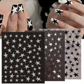 White Black Stars Nails Stickers — Swuffy