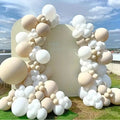 White Beige Latex Balloons Garland — Swuffy
