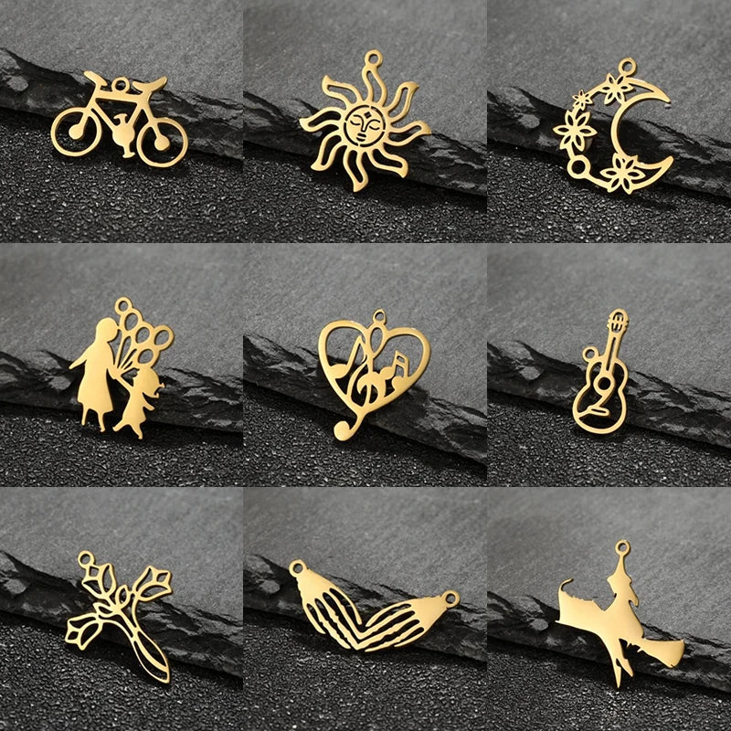 Charms Sun Bicycle Moon Stainless — Swuffy