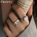 Foxanry Silver White Zircon Rings — Swuffy