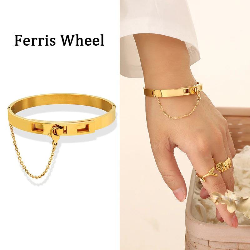 Bangles Bracelets Stainless Steel Gold — Swuffy