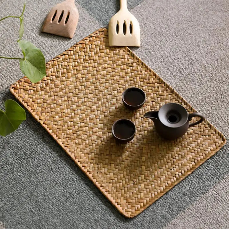 Woven Straw Placemat Set — Swuffy