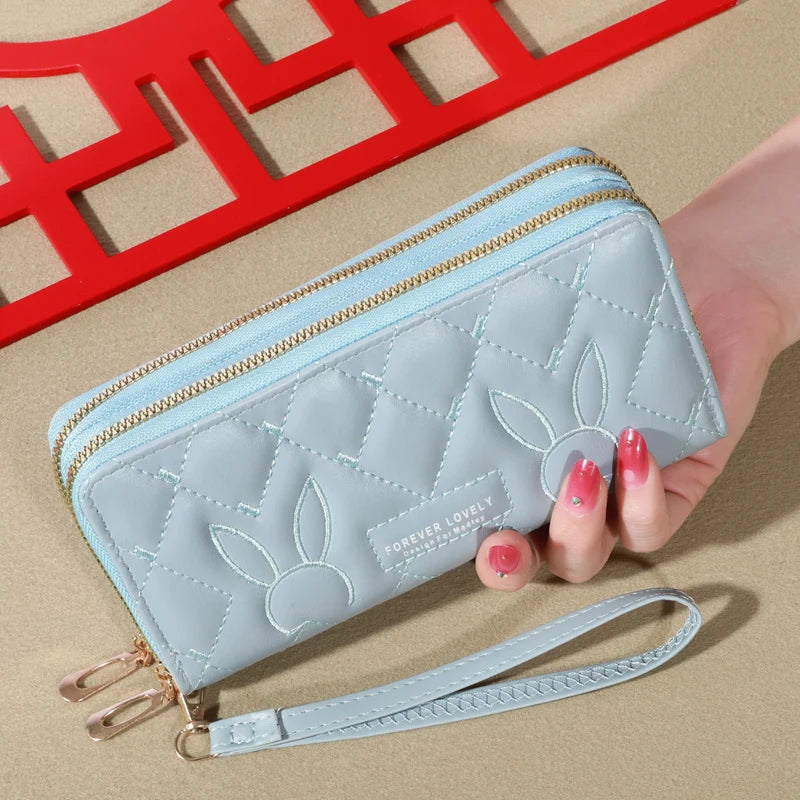 Trendy Solid Long Wallet Double — Swuffy