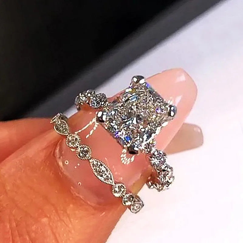 Sterling Silver Rings Geometric Square — Swuffy