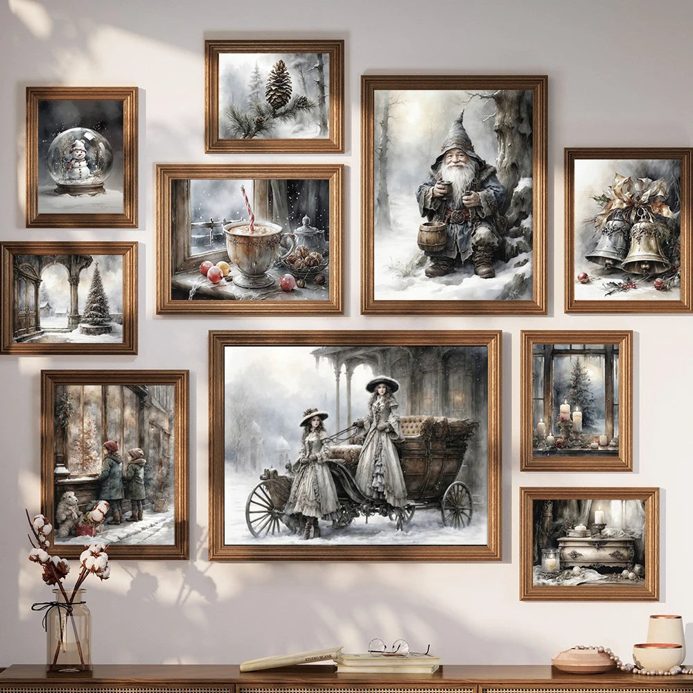 Vintage Winter Street Scenery Art — Swuffy