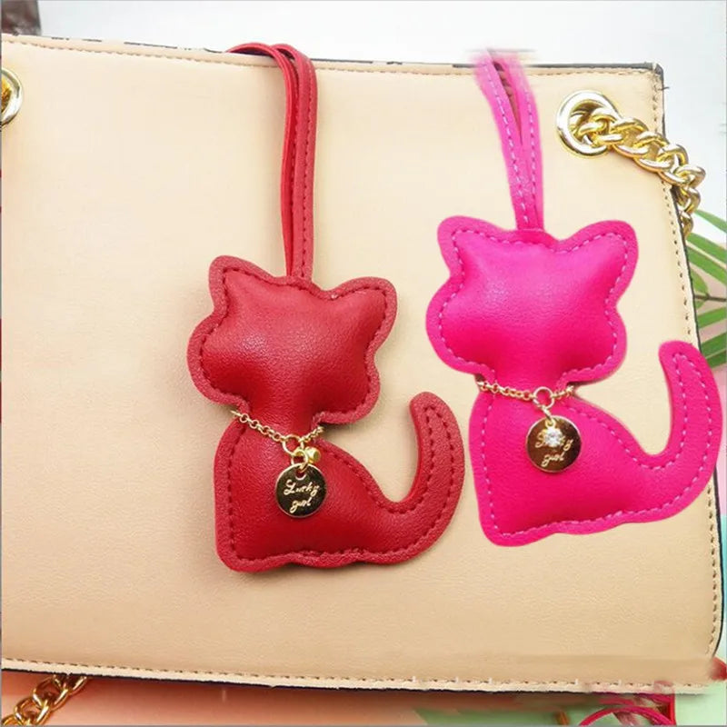 PU Leather Cat Pendant Keychain — Swuffy