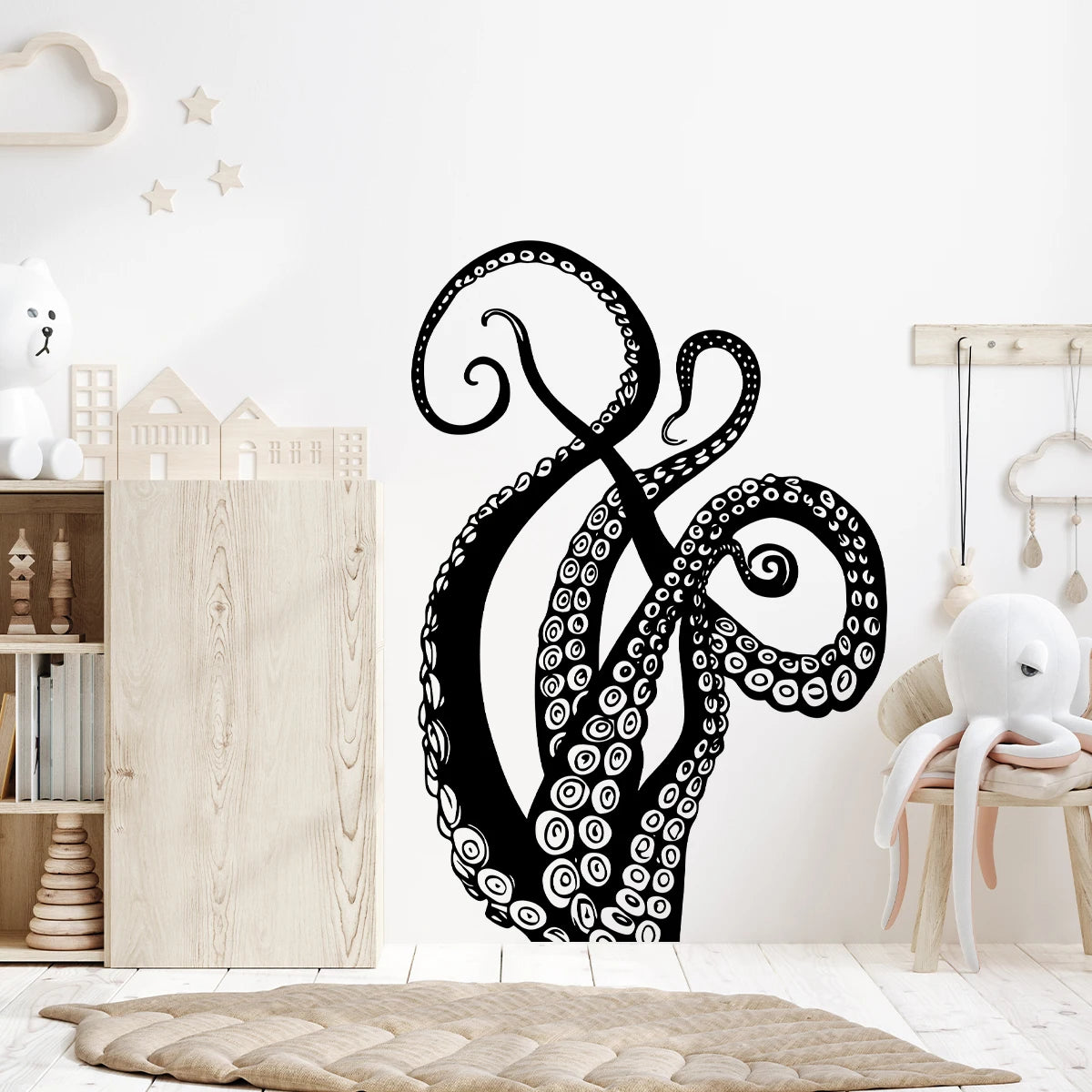 Funny Octopus Tentacles Silhouettes Wall — Swuffy