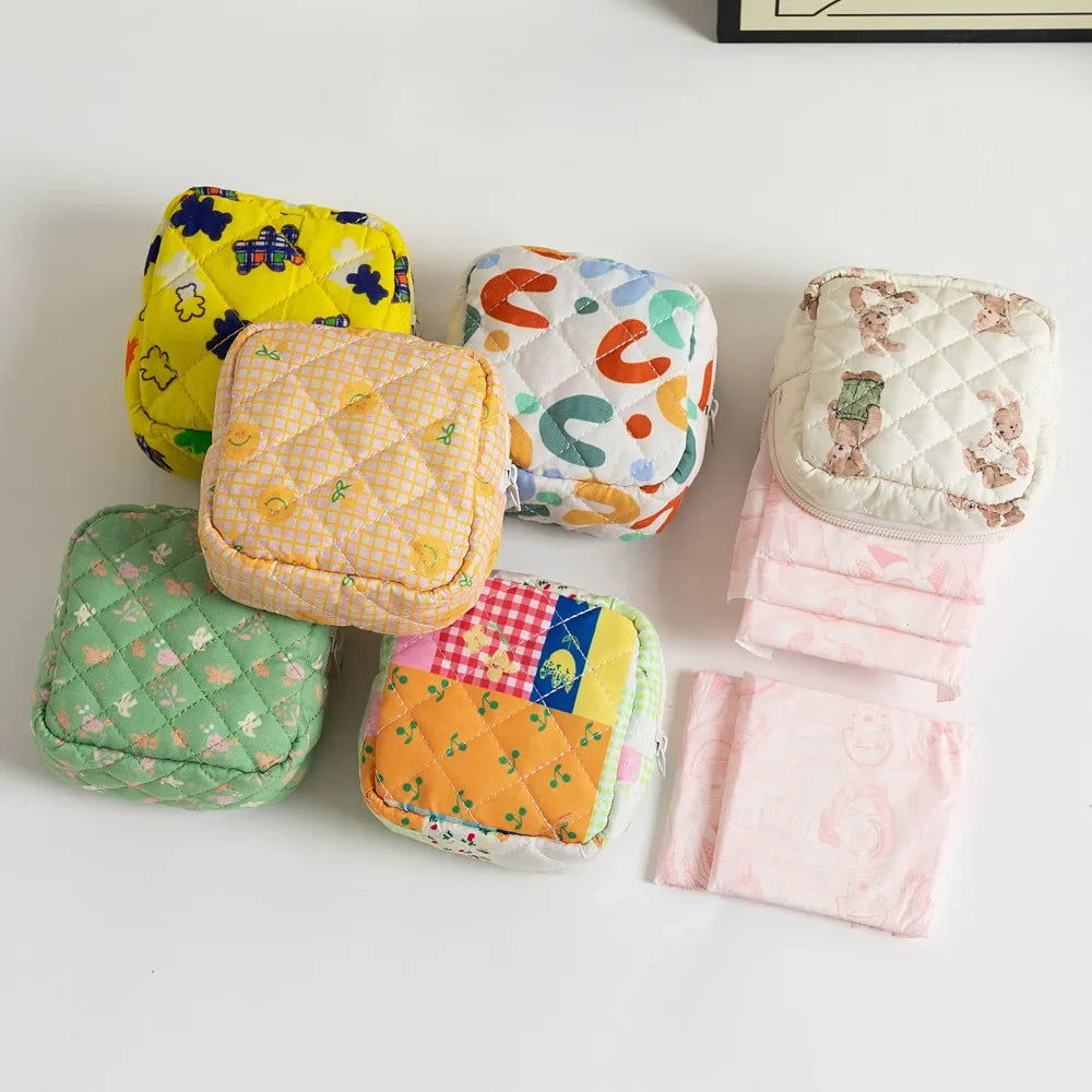 Small Cosmetic Bag Floral Sanitary — Swuffy