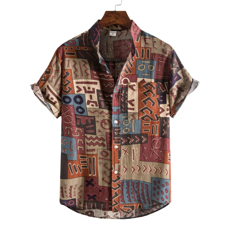 Shirt African Tribal Geometric Patchwork — Swuffy