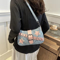 Y2K Rivet Denim Shoulder Bag — Swuffy