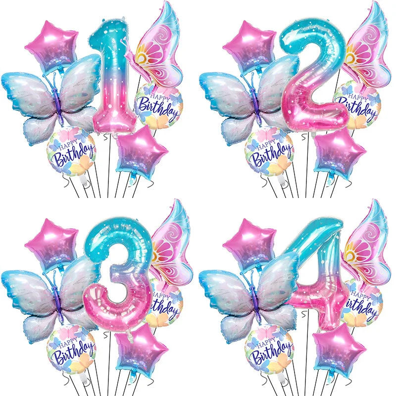 Butterfly Birthday Balloon Inch Starry — Swuffy