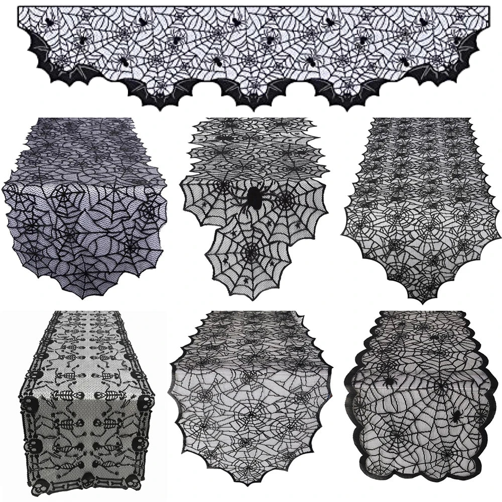 Halloween Lace Table Runner Black — Swuffy