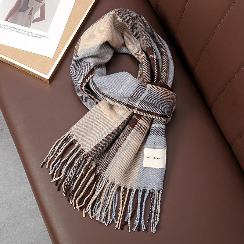 Winter Plaid Scarf Design Cashmere — Swuffy