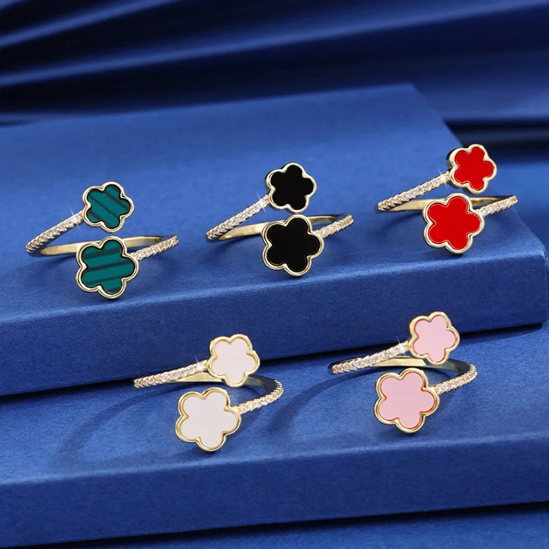 Gold Clover In Rings Cubic — Swuffy
