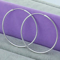 Nuvora Round Circle 50 60Mm Hoop Earrings Silver — Nuvora