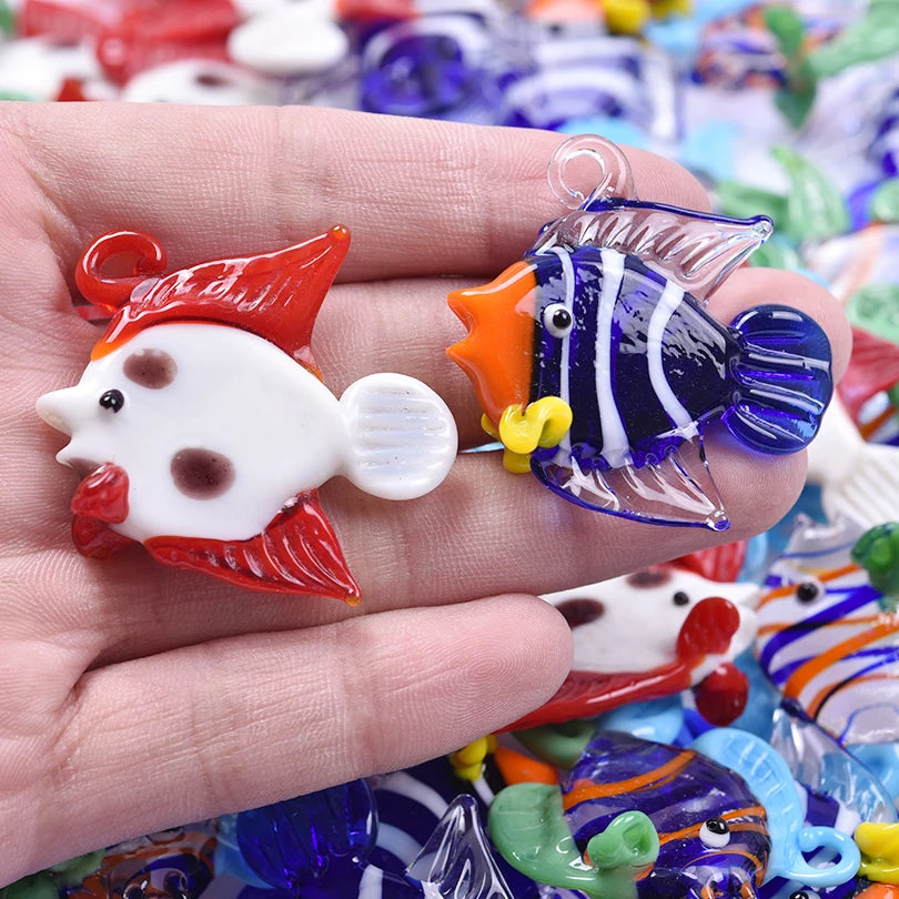 Tropical Fish Charms Glass Handmade — Swuffy
