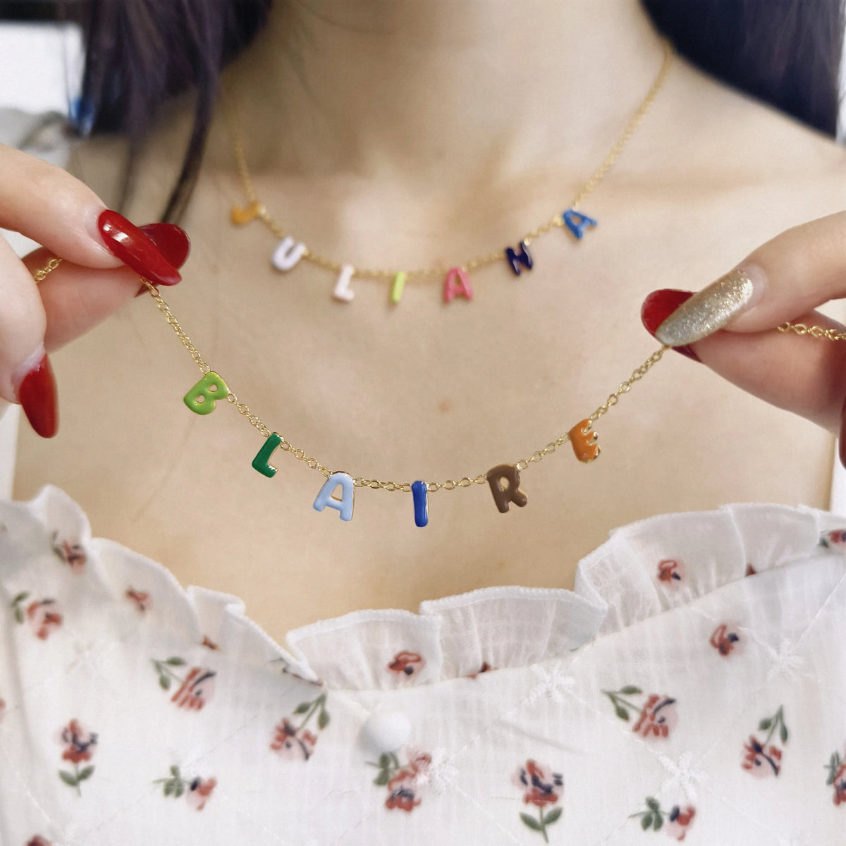Custom Enamel Bubble Letter Pendant — Swuffy